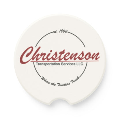 Soapstone Car Coaster — Personalized Christenson Transportation Logo Drink Coaster