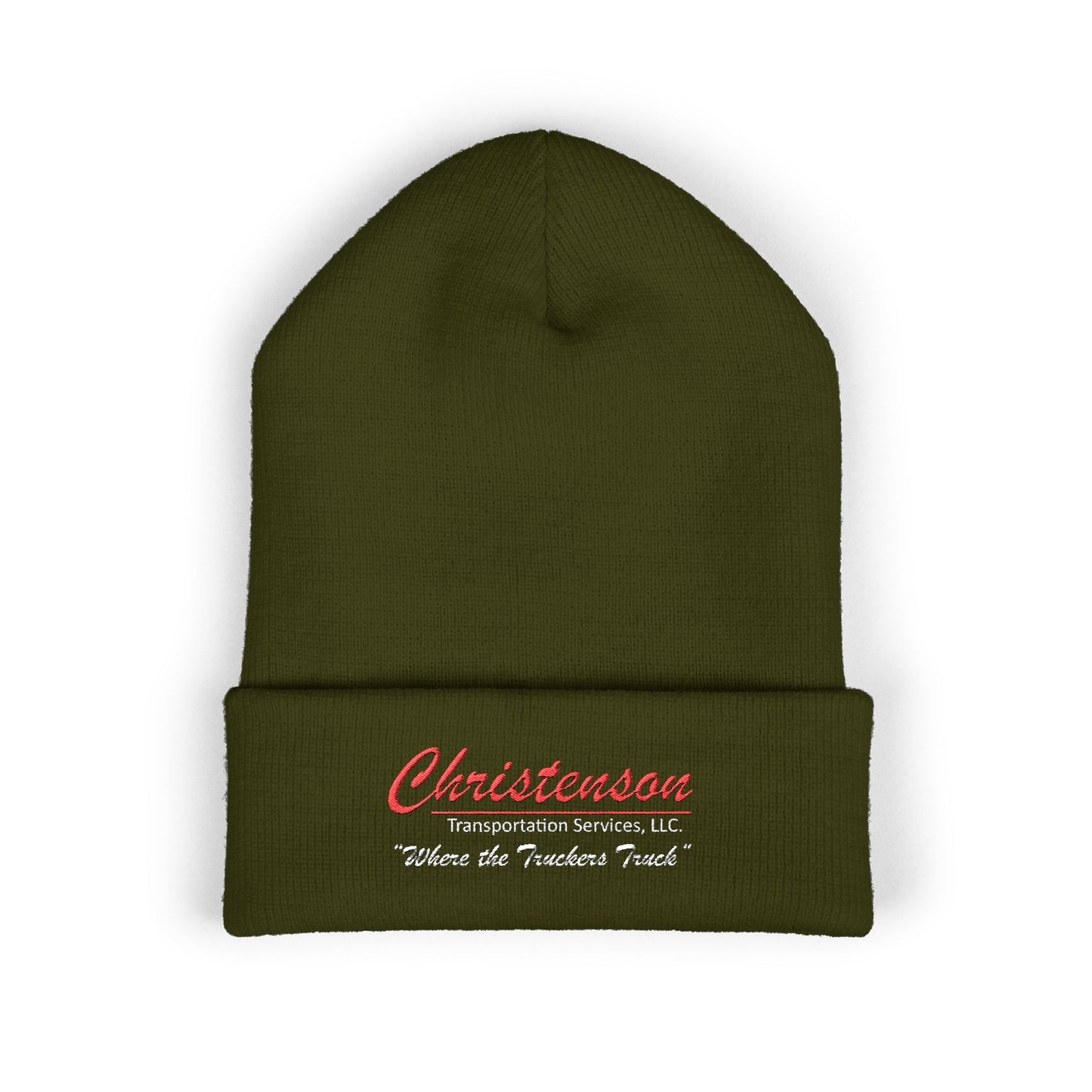 Embroidered 'Christenson' Cuffed Beanie - Personalized Name Knit Hat
