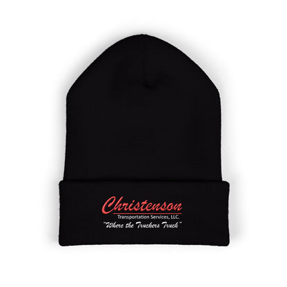 Embroidered 'Christenson' Cuffed Beanie - Personalized Name Knit Hat