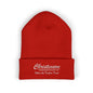 Embroidered Cuffed Beanie — "Christenson" Retro Script Winter Hat