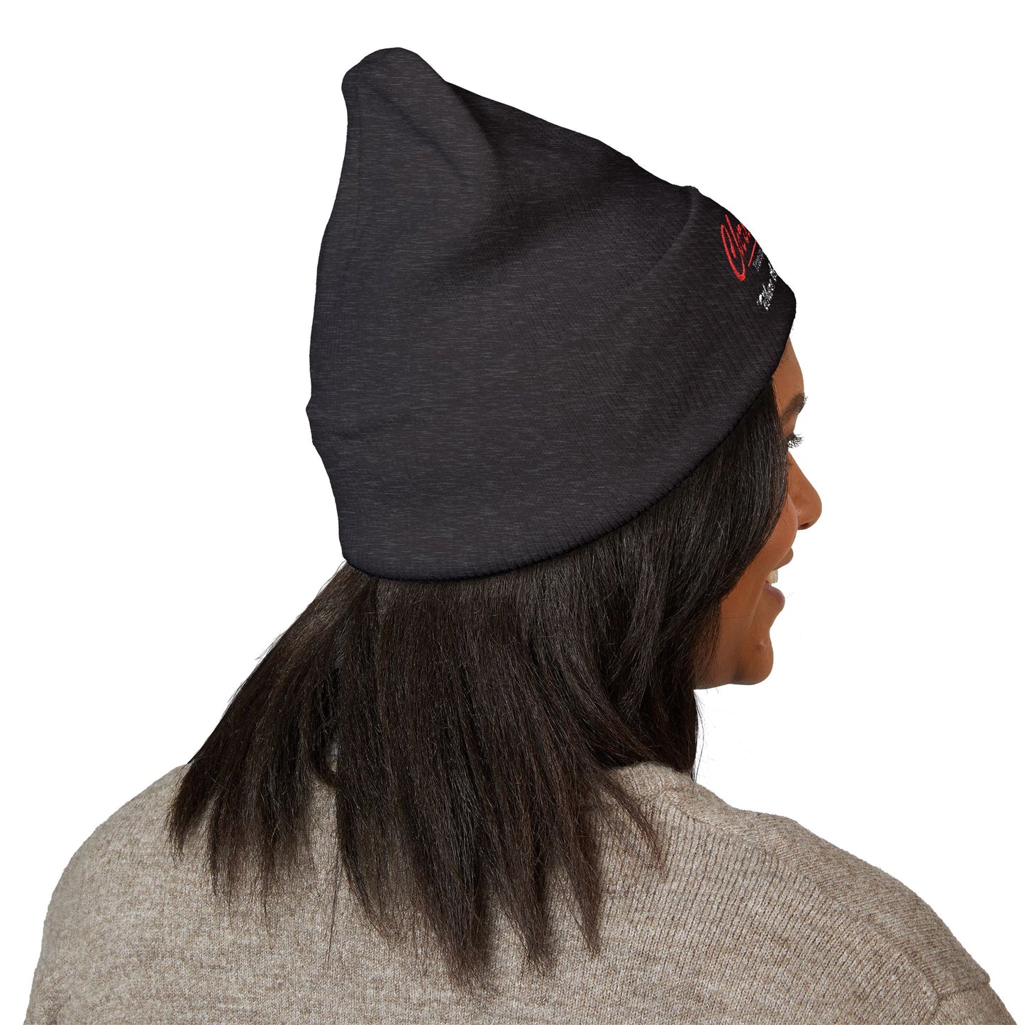 Embroidered 'Christenson' Cuffed Beanie - Personalized Name Knit Hat