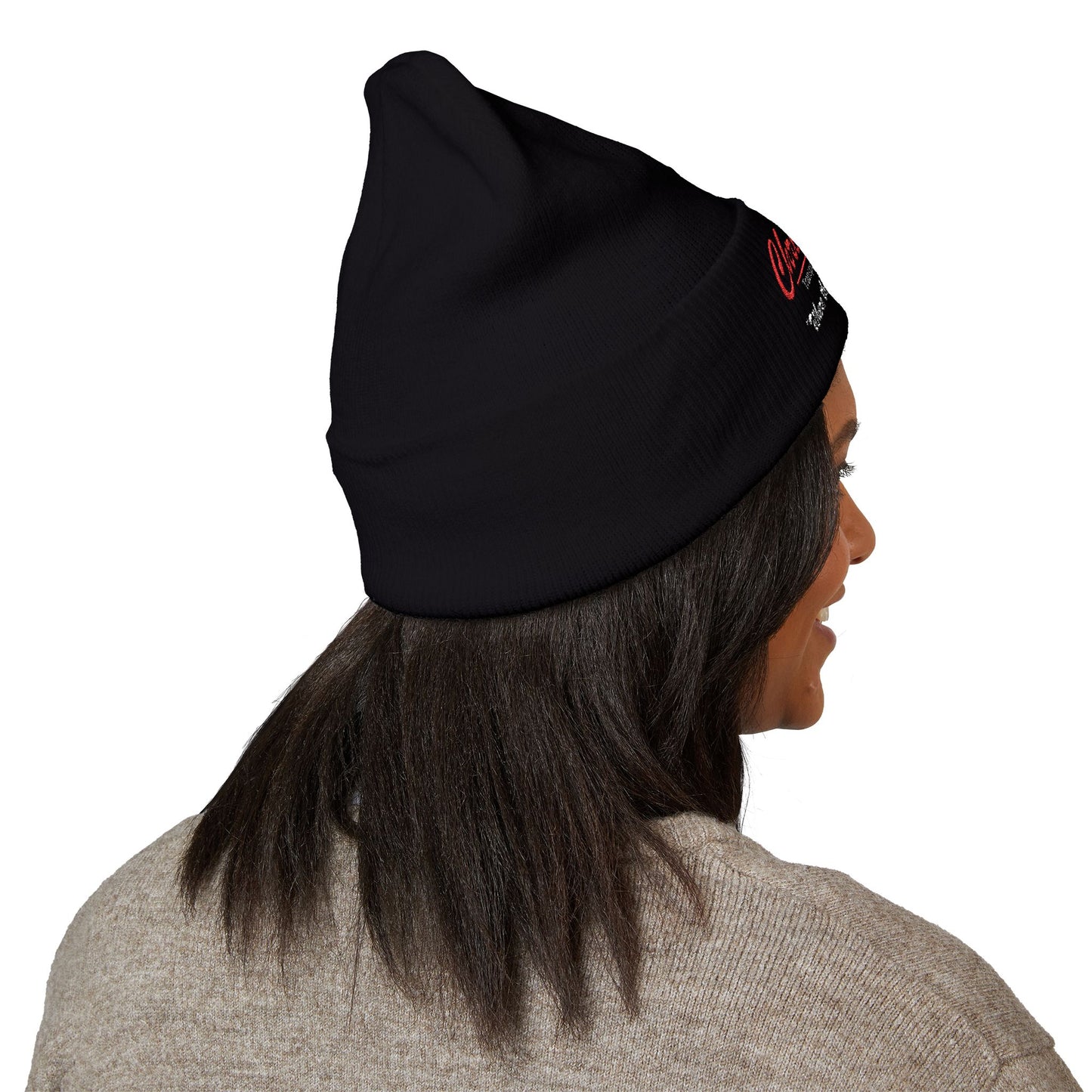 Embroidered 'Christenson' Cuffed Beanie - Personalized Name Knit Hat