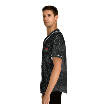 Men's Black Bandana Pattern Baseball Jersey