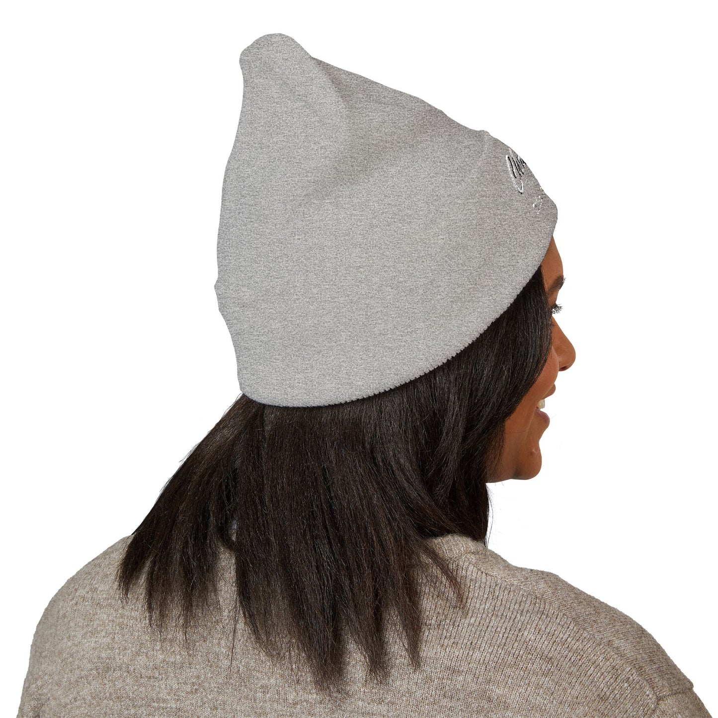 Embroidered Cuffed Beanie — "Christenson" Retro Script Winter Hat