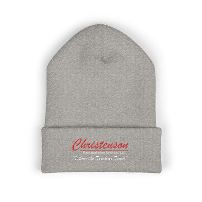 Embroidered 'Christenson' Cuffed Beanie - Personalized Name Knit Hat