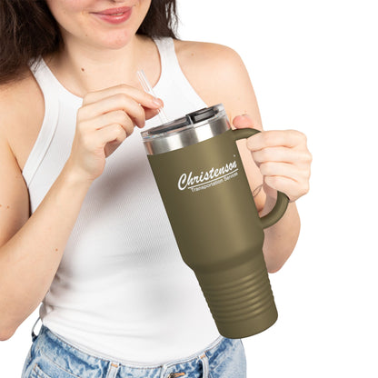 Personalized Insulated Travel Mug - 40oz Red with Handle for Coffee and Beverages