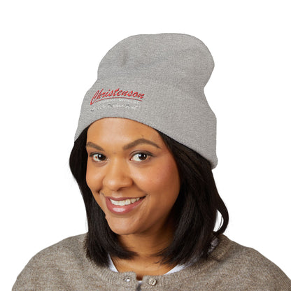 Embroidered 'Christenson' Cuffed Beanie - Personalized Name Knit Hat