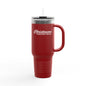Personalized Insulated Travel Mug - 40oz Red with Handle for Coffee and Beverages