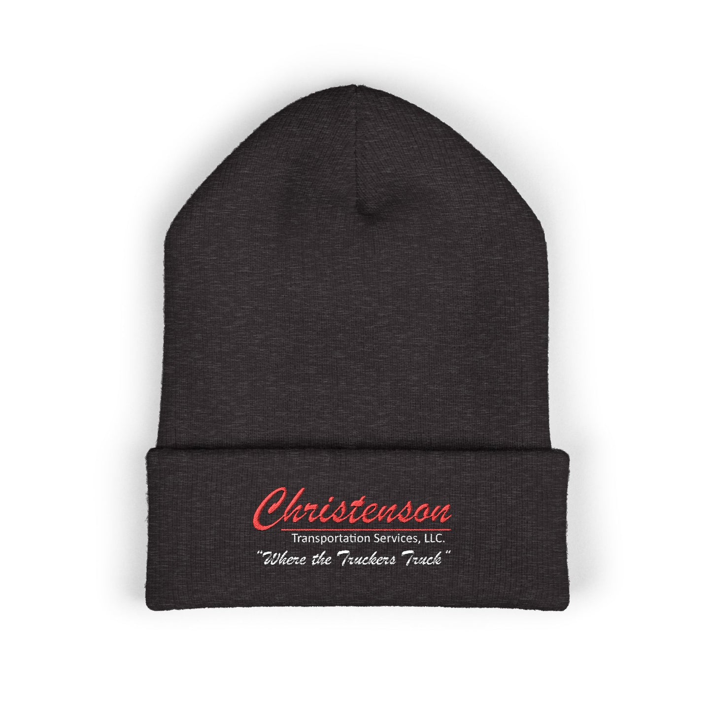 Embroidered 'Christenson' Cuffed Beanie - Personalized Name Knit Hat