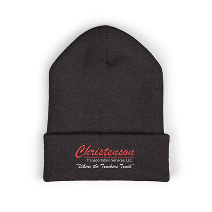 Embroidered 'Christenson' Cuffed Beanie - Personalized Name Knit Hat