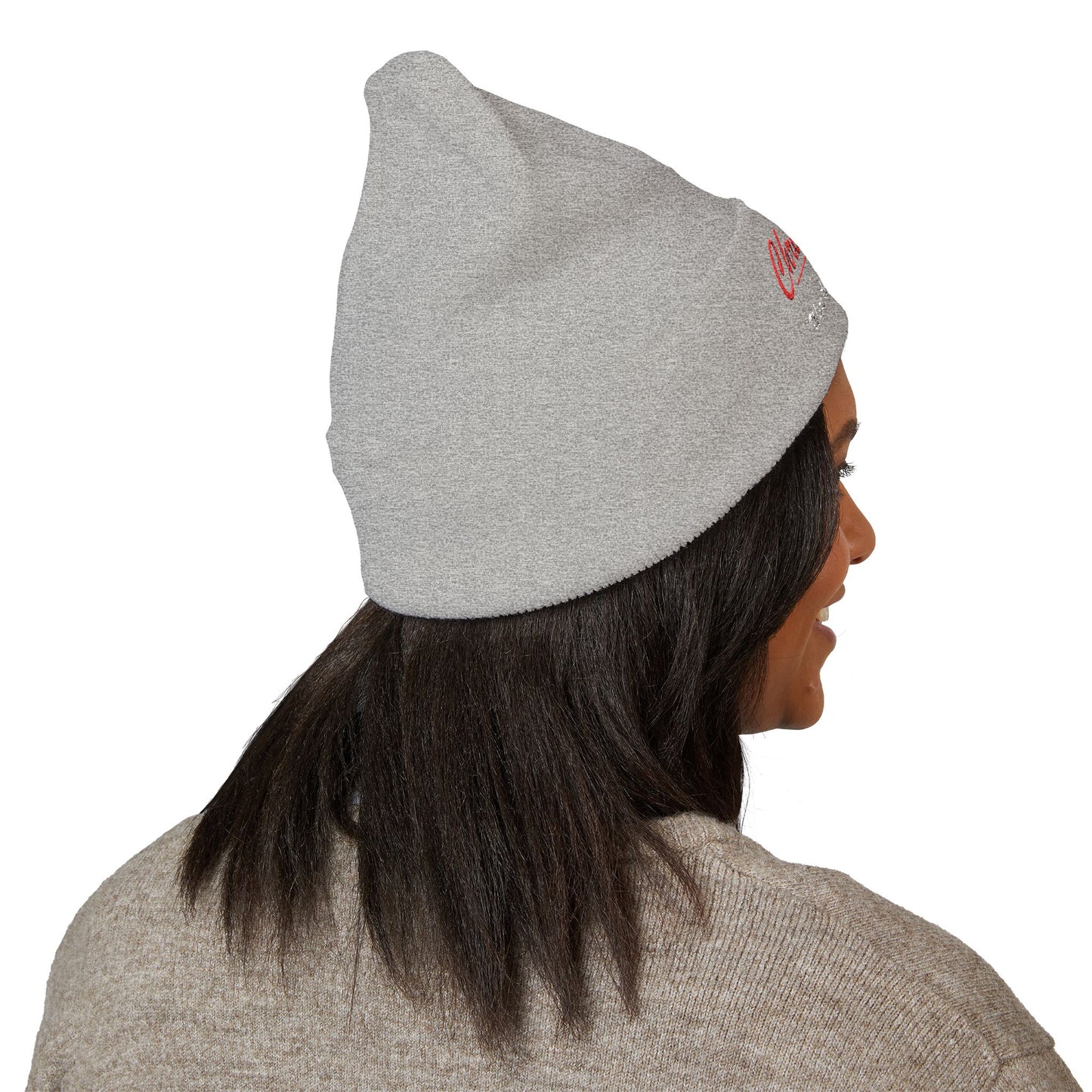 Embroidered 'Christenson' Cuffed Beanie - Personalized Name Knit Hat