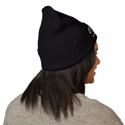 Embroidered Cuffed Beanie — "Christenson" Retro Script Winter Hat