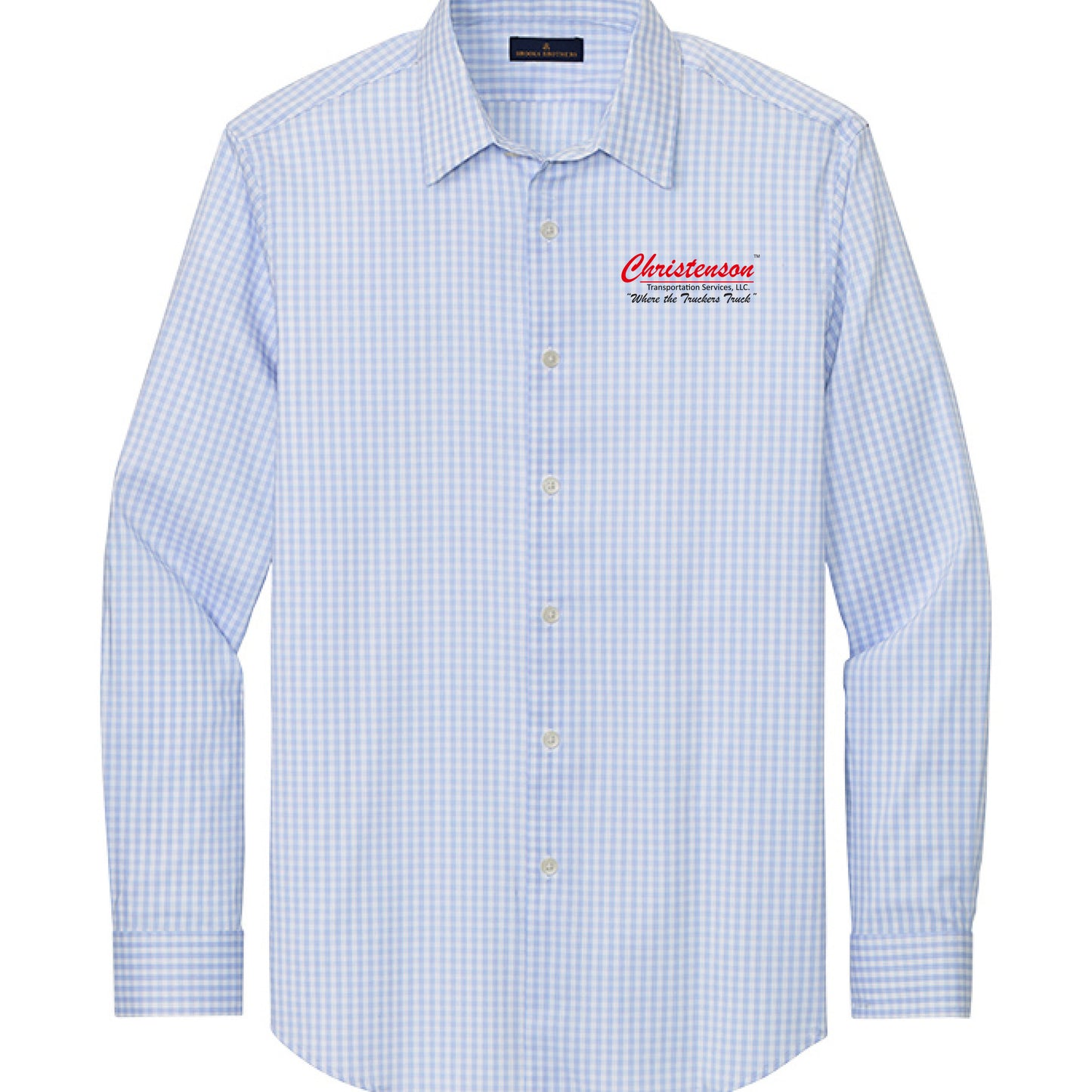 Newport Blue/ Pearl Pink Fine Check - FRONT