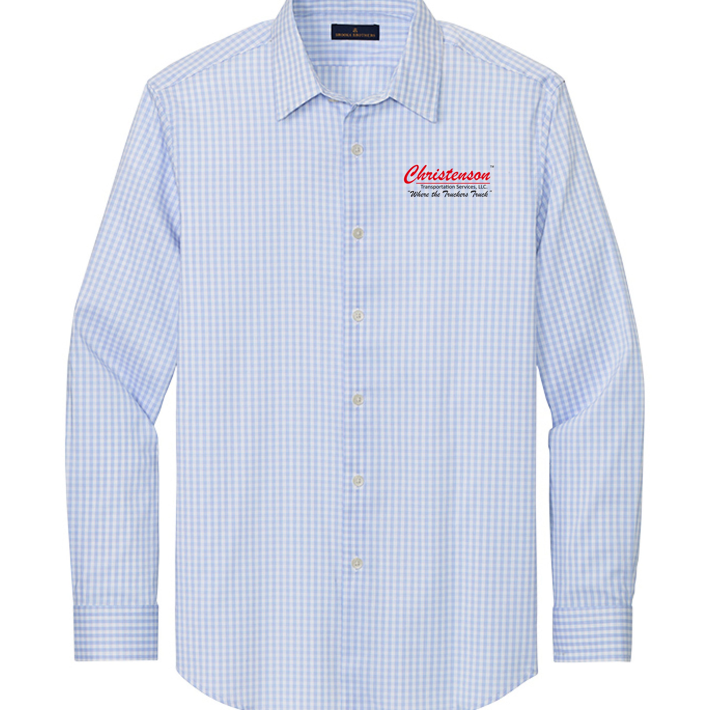 Newport Blue/ Pearl Pink Fine Check - FRONT