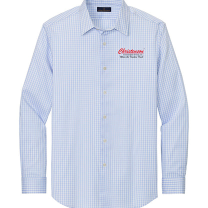 Newport Blue/ Pearl Pink Fine Check - FRONT