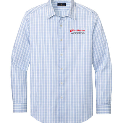 White/ Newport Blue Grid Check - FRONT
