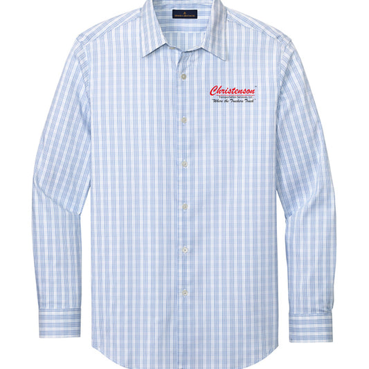 White/ Newport Blue Grid Check - FRONT